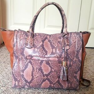 G.I.L.I Snake Printed Leather Bag